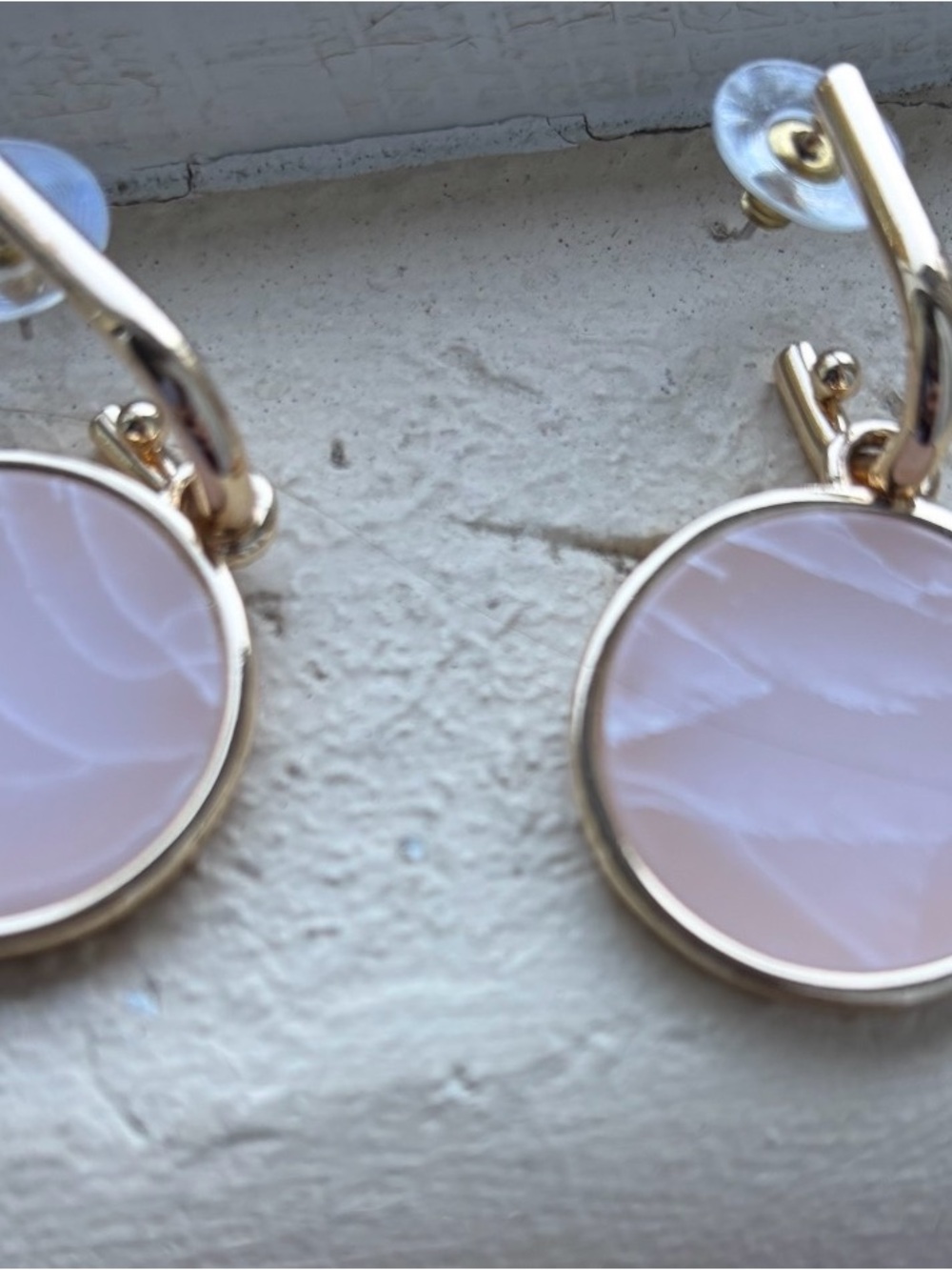 Solara Park Lane Gold and pink quartz Earrings